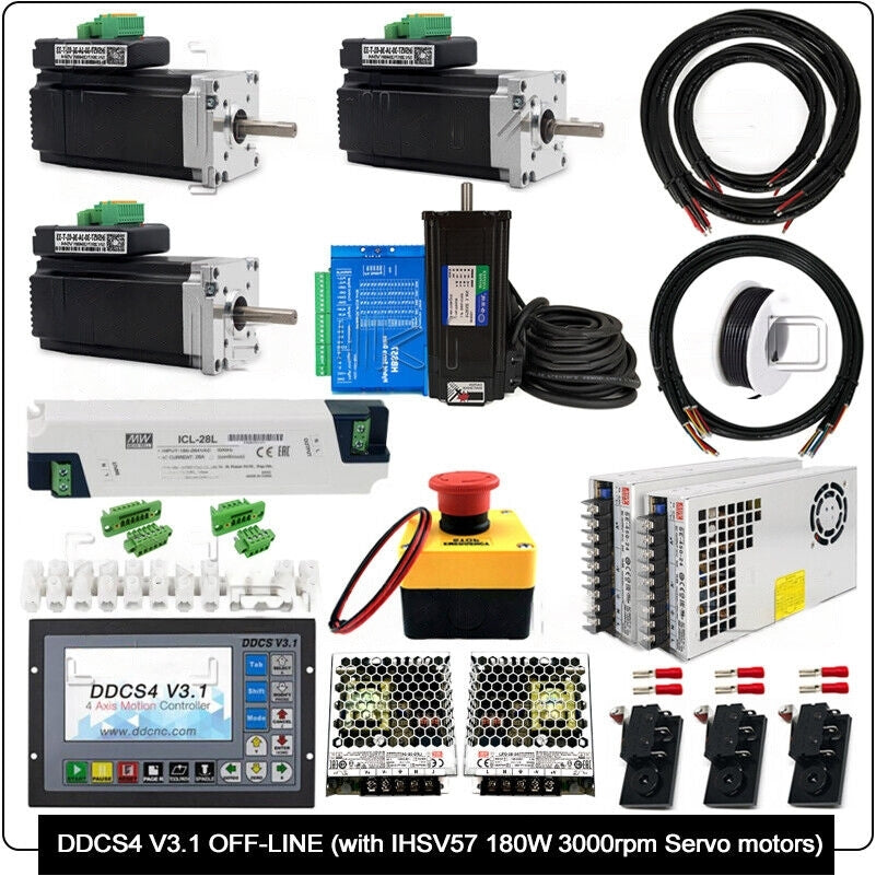 DDCS4V3.1 Controller Bundle with IHSV57 180W Servo Motors + HBS57 Motor Drive