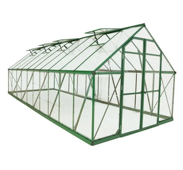 Green House W3000xL5160xH2600mm shoulder height 1730mm 4mm thick clear polycarbonate panel .