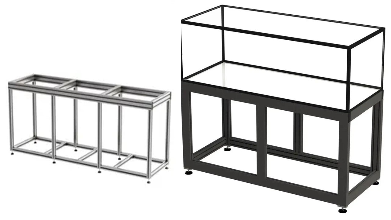 Custom designed Silver T slot Aluminium profile fish tank stand Frame