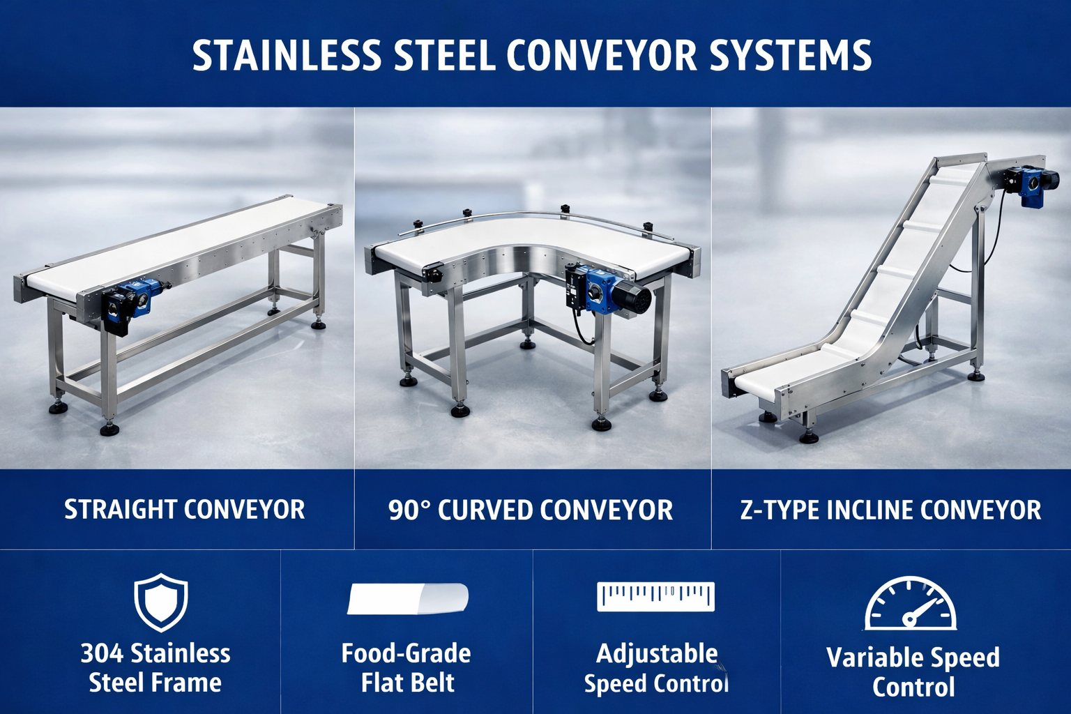 Stainless steel conveyor and automation  systems