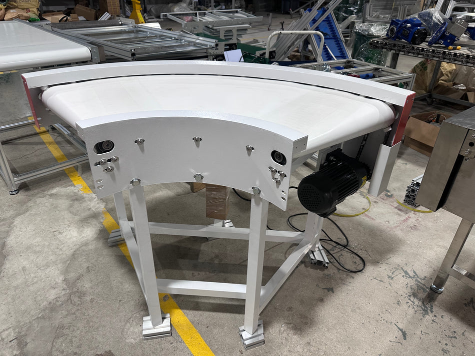 90° Curve Belt Conveyor – Food Grade | 400mm Belt Width