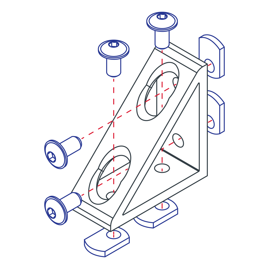 Ready Tube Frame 40 Series & Ready Tube 4 Hole - Tall Gusseted Inside Corner Bracket ...