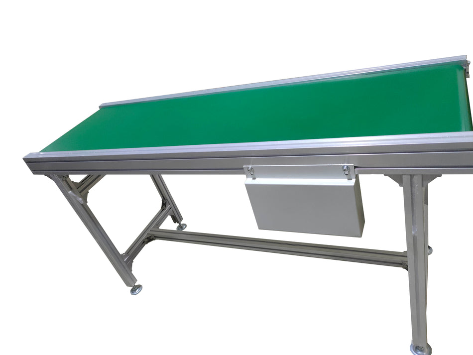 Adjustable speed control conveyor  300x1500mm green PVC belt