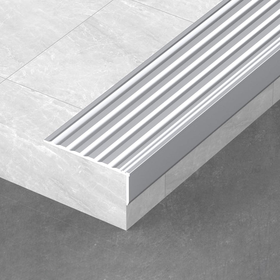 Aluminum Alloy Stair Nosing Edge Trim Step Nose trim Silver 5x2cm
