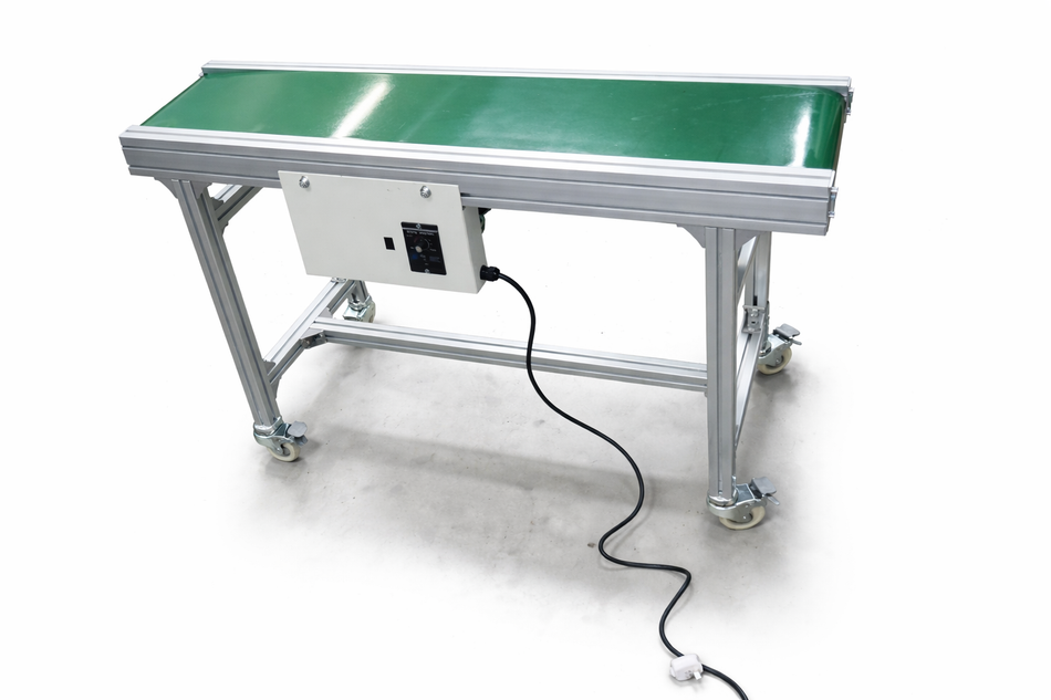 Adjustable speed control conveyor  300x1000mm green PVC belt