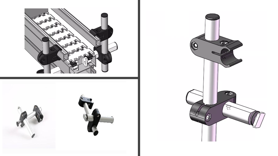 Conveyor guide rails mount bracket kits