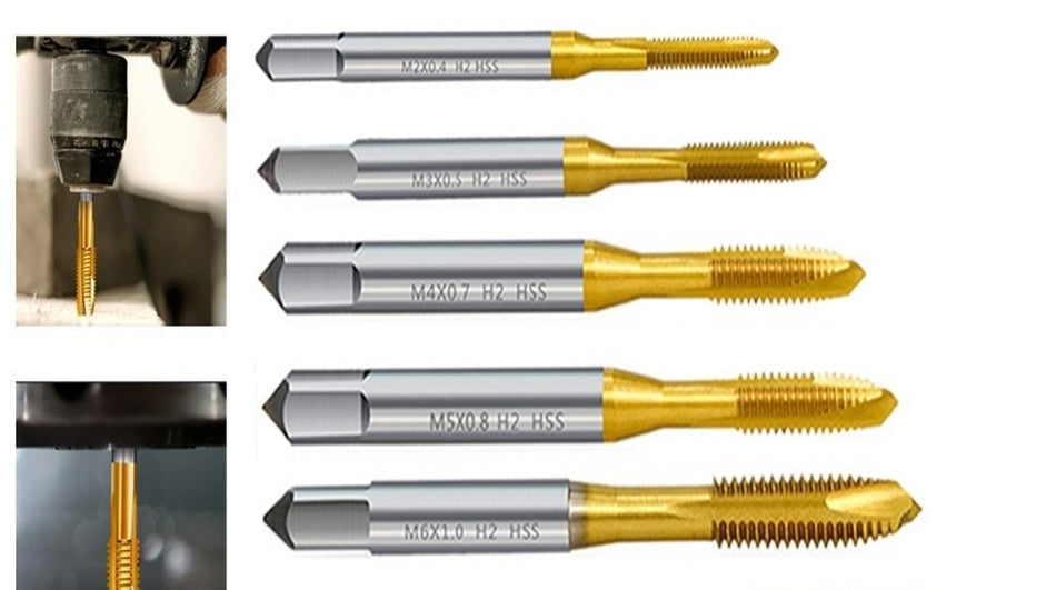 7 pcs M2-M6 HSS Titanium coating Tap kit
