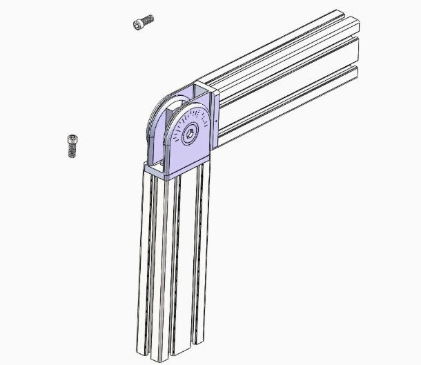Die-Cast Zinc 2040C Pivot Joint for Aluminium Profiles