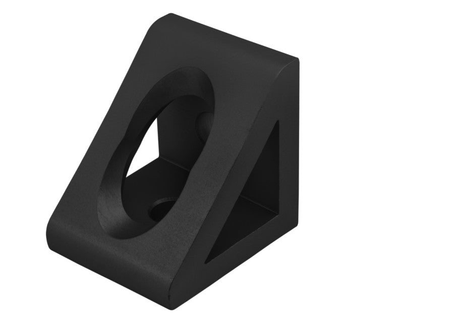 2-Hole Gusset Corner Bracket – 40 Series Black