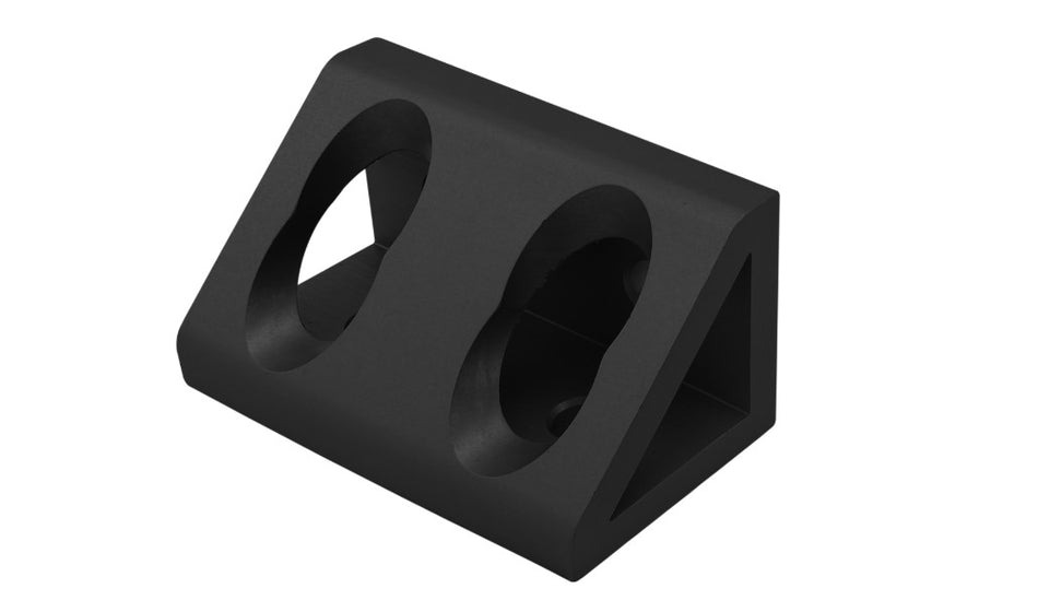 2×2 Hole Gusset Corner Bracket – 40 Series Black