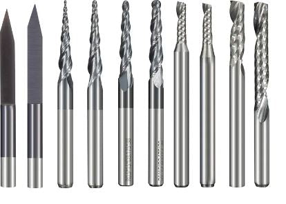 Milling Cutter 10pcs 3.175mm Shank Solid Carbide Engraving Bits CNC Router Bits for Carving Carbide End Mill