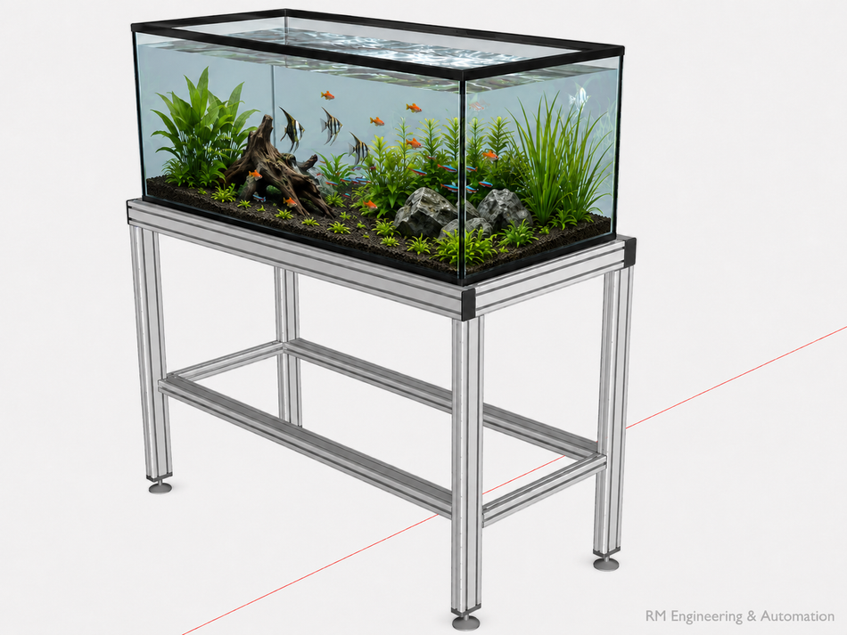 Heavy-Duty Aluminium Fish Tank Stand Frame – 1650 × 650 × 1050 mm with M14 Adjustable Feet