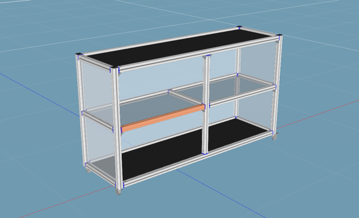double storey trolley on Castor Wheels 1800L x 550W x 950H