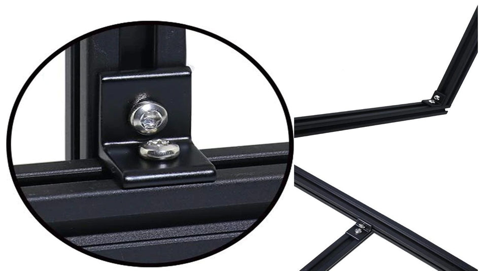 30 Series right Angle V-slot Bracket Black