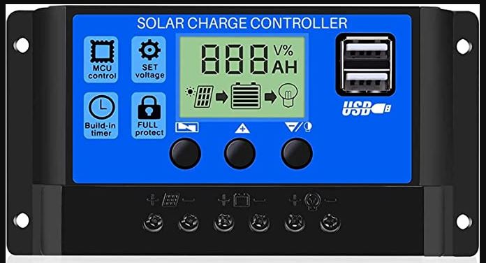 Solar Charge Controller 12/24V Solar Panel Charger Controller with LCD ...