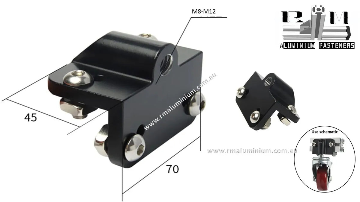 Wheel Connector Design Universal wheel/adjustable foot connector-40 Series – RM components