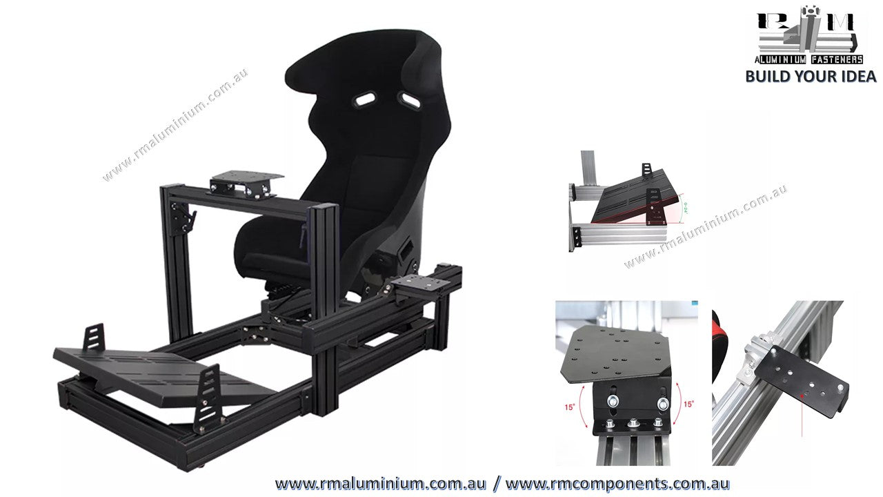 Black anodized aluminium extrusion sim racing rig Very Strong – RM ...