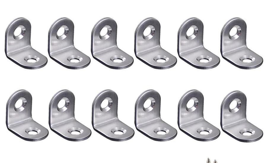 Pack of 4pcs 20x16mm stainless steel Angle Bracket with screws 8X,M5x6 countersunk screw