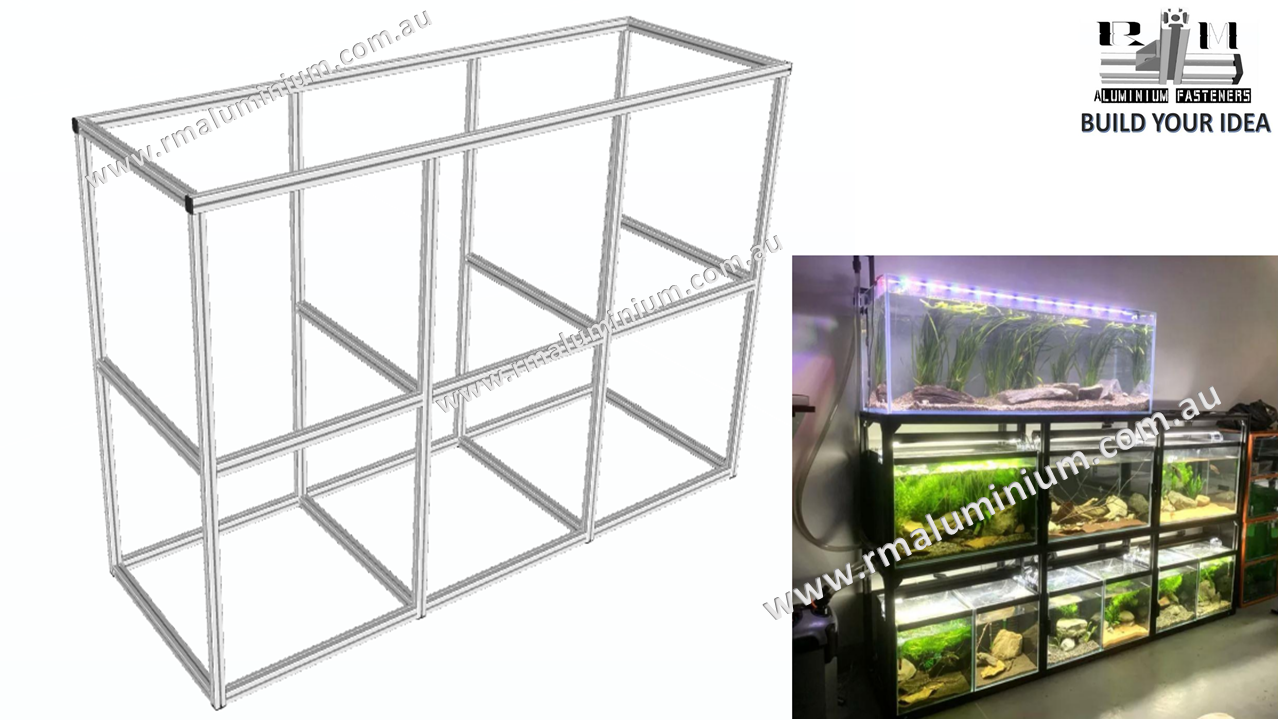 Custom designed Silver T slot Aluminium profile fish tank stand Frame ...