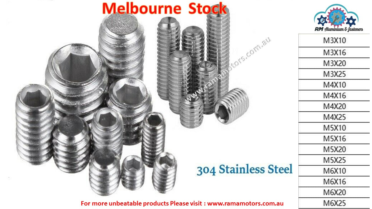 Pack of 20 pcs M3x6 Stainless Steel Grub Screws RM components