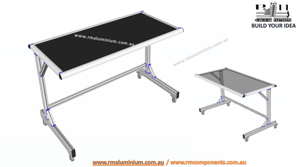 Adorable Silver  T-slotted Aluminium Industrial  office desk