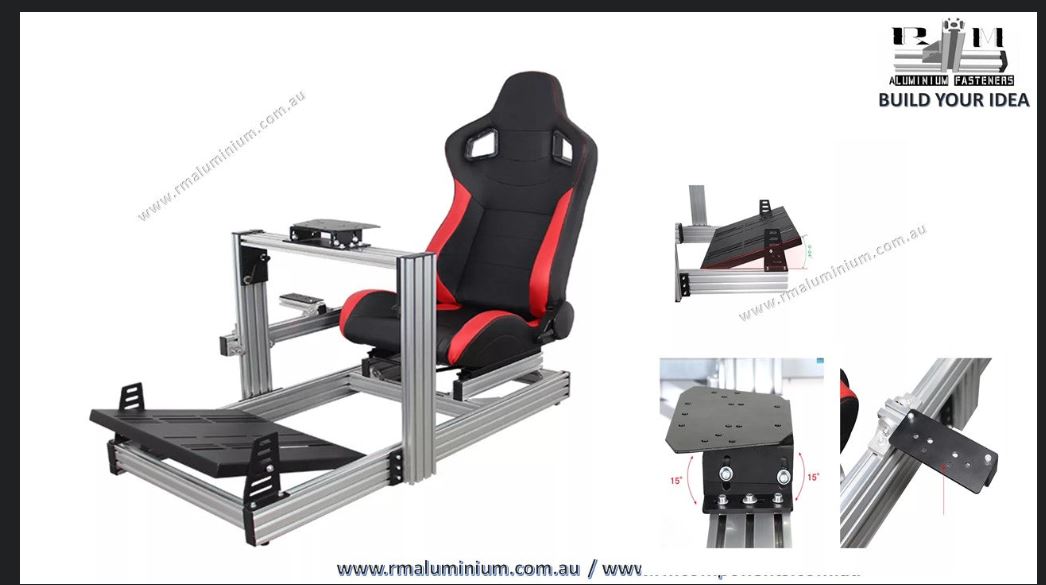 Silver anodized aluminium extrusion sim racing rig extremely strong